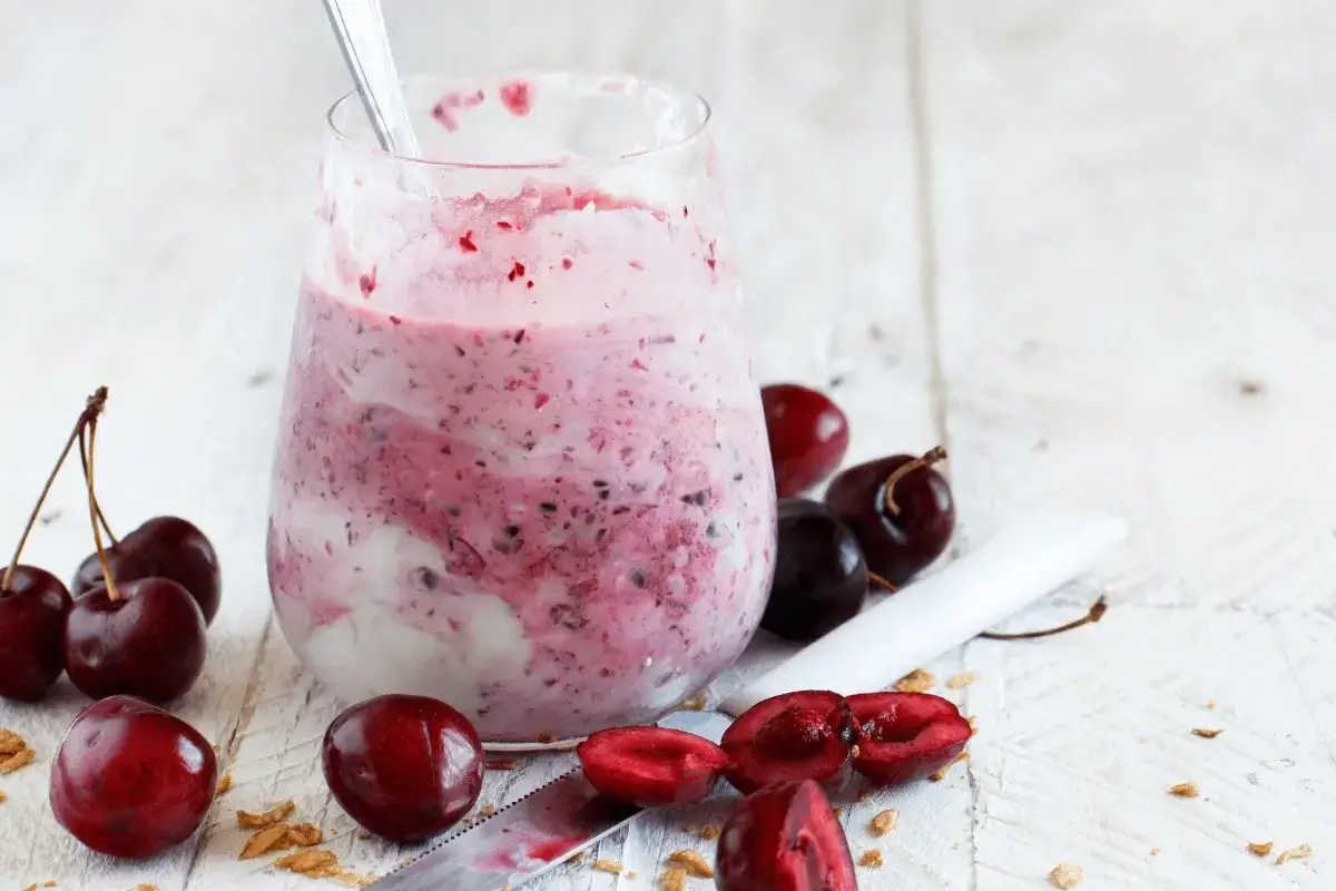 Cherry and yogurt drink is the best protein drink