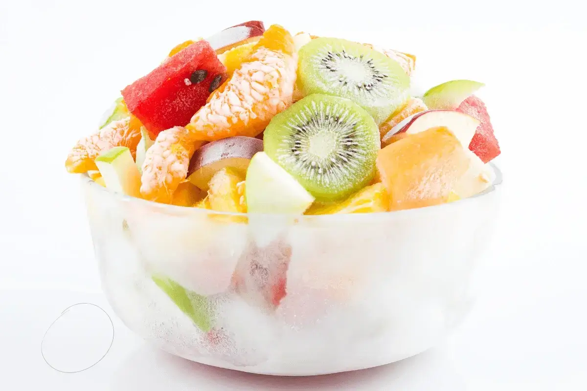 Fruit salad with milk